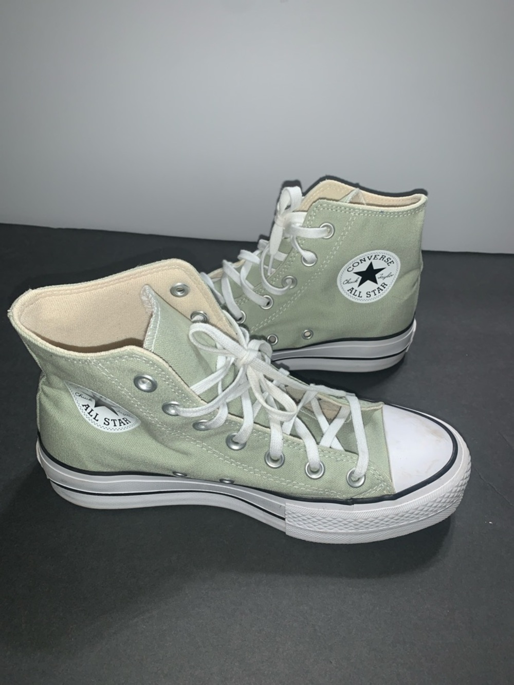 Converse High Top Sneakers in Mint Green with White Accents